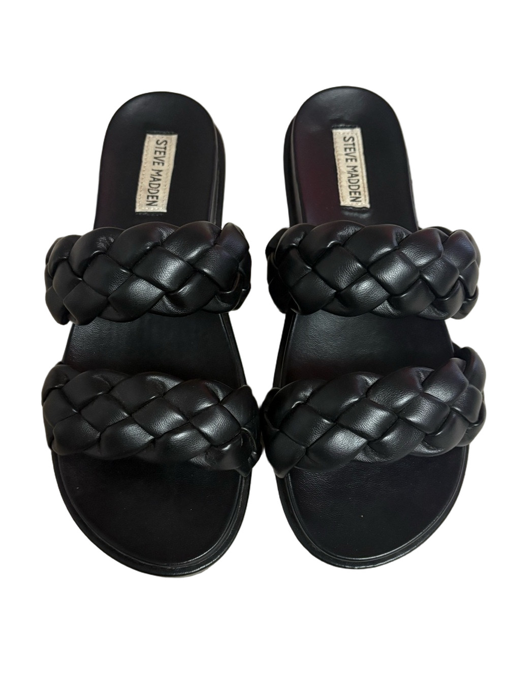 Steve Madden Women's Black Braided Slide Sandal